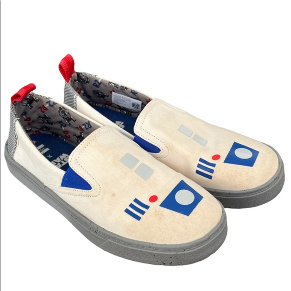 STAR WARS X TOMS‎ LUCA R2D2 Print Slip On Shoes LIKE NEW